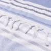 460 Gsm Cotton Oversize Fouta Towel Quick Dry Beach Towels With Fringes Striped Royal Blue
