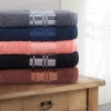 550 Gsm Cotton Towel Set Of 6 Checkered Border Face Hand Bath Towels