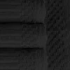 600 Gsm Textured Towel Set Ribbed Towels Black