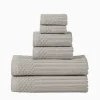 Silver Rib Stripes Towels Set 600 Gsm Cotton