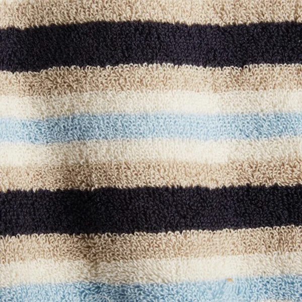 550 Gsm Striped Bath Towels Set Blue