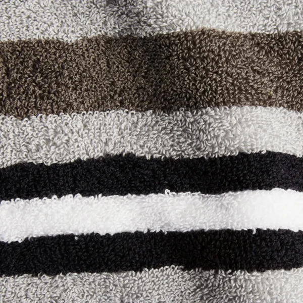 550 Gsm Striped Bath Towels Set Charcoal