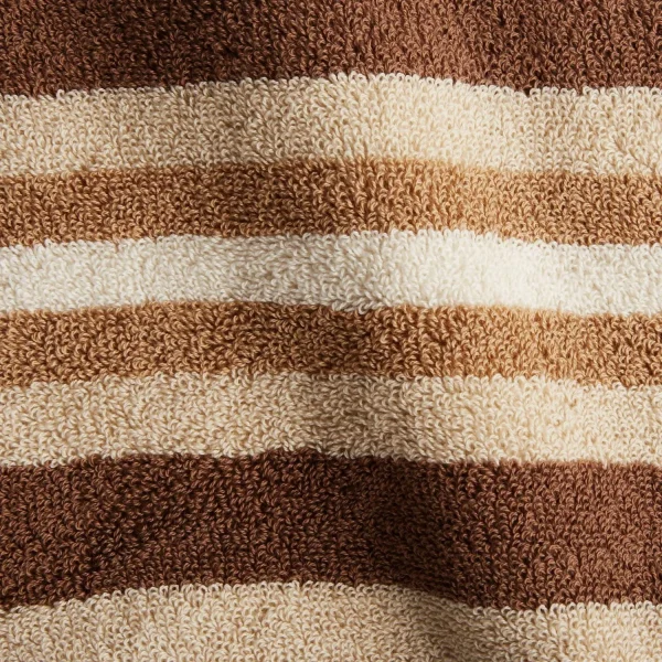 550 Gsm Striped Bath Towels Set Chocolate