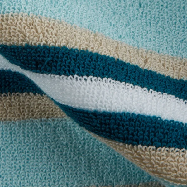 550 Gsm Striped Bath Towels Set Sea Foam