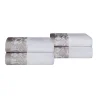 500 Gsm Floral Embroidery Hand Towel Set Of 4 White