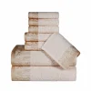 500 Gsm Floral Embroidery Towel Set Of 8 Ivory