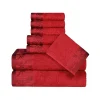 500 Gsm Floral Embroidery Towel Set Of 8 Red