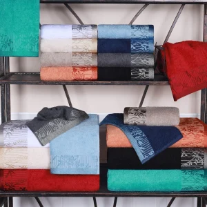 500 Gsm Floral Embroidery Towel Set Of 8 Soft Luxurious Bath Towels