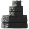 Black Bath Towels With Embroidery