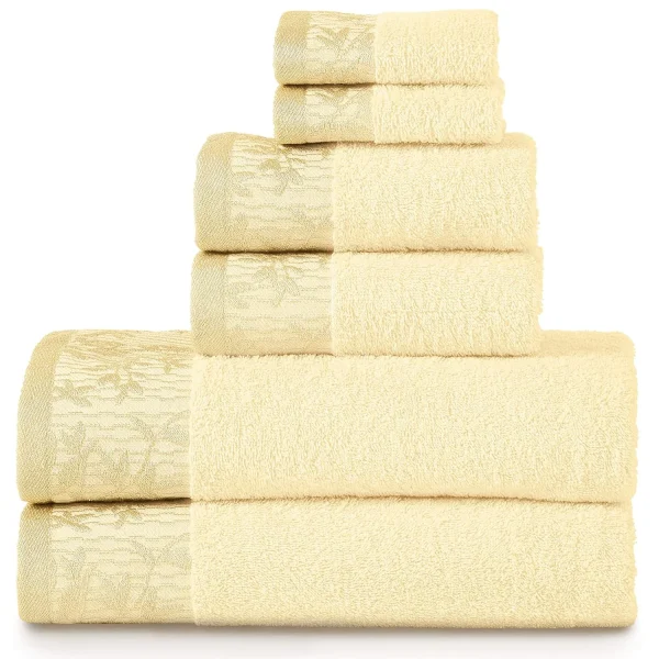 Ivory Bath Towels With Embroidery