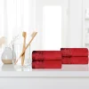 Luxurious 500 Gsm Floral Embroidery Hand Towel Set Of 4 Red