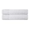 Floral Border Cotton Bath Towel Set Of 2 White