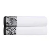 Floral Border Cotton Bath Towel Set Of 2 White Black