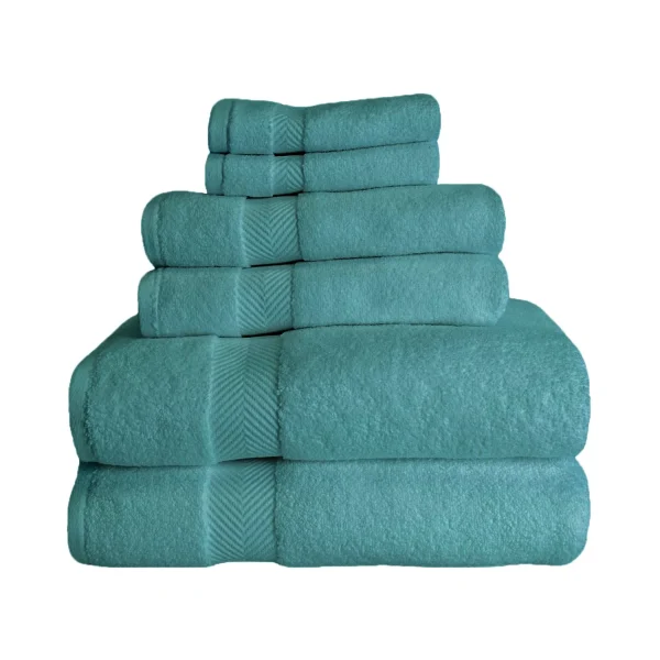 575 Gsm Cotton Towel Set Of 6 Zero Twist Jade