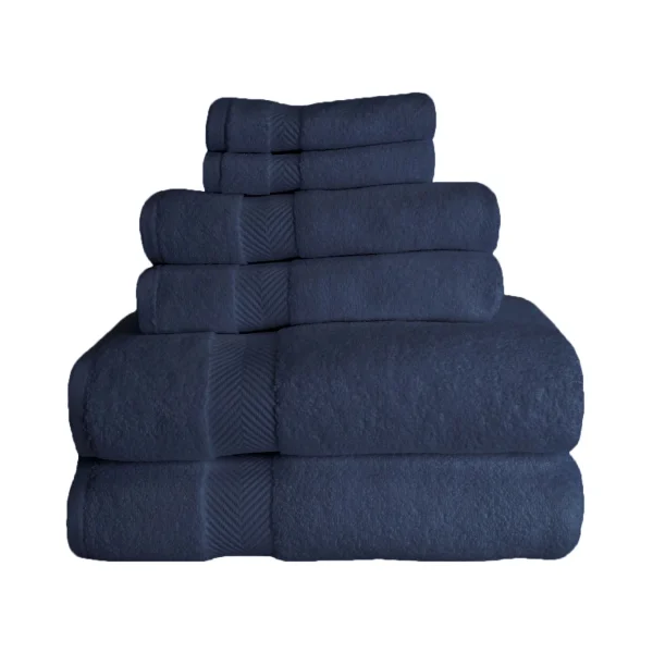 575 Gsm Cotton Towel Set Of 6 Zero Twist Midnight Blue