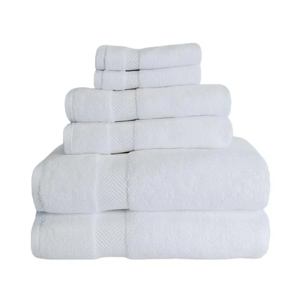 575 Gsm Cotton Towel Set Of 6 Zero Twist White